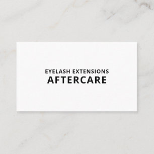 Lash Aftercare Instructions Business Card