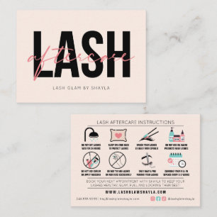 Lash Aftercare Instructions - Eyelash Extensions Business Card