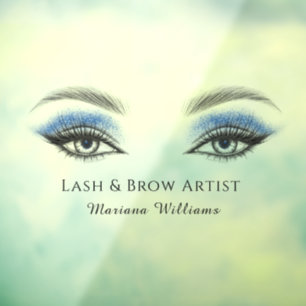 lash and brow artist, beauty salon blue glitters 