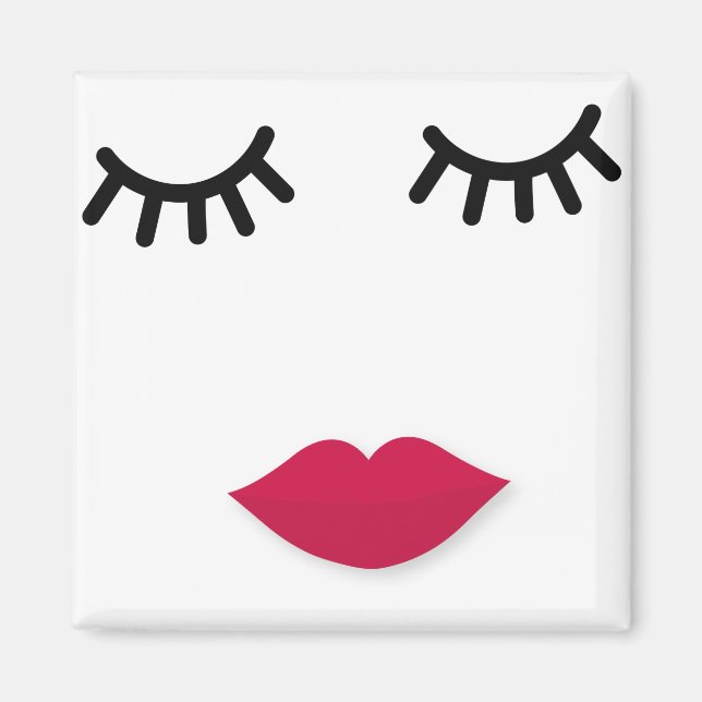 Lash and Red Lip Sweet Girl Portrait Magnet (Front)