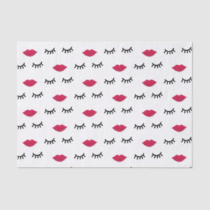 Lash and Red Lip Sweet Girl Portrait Tissue Paper