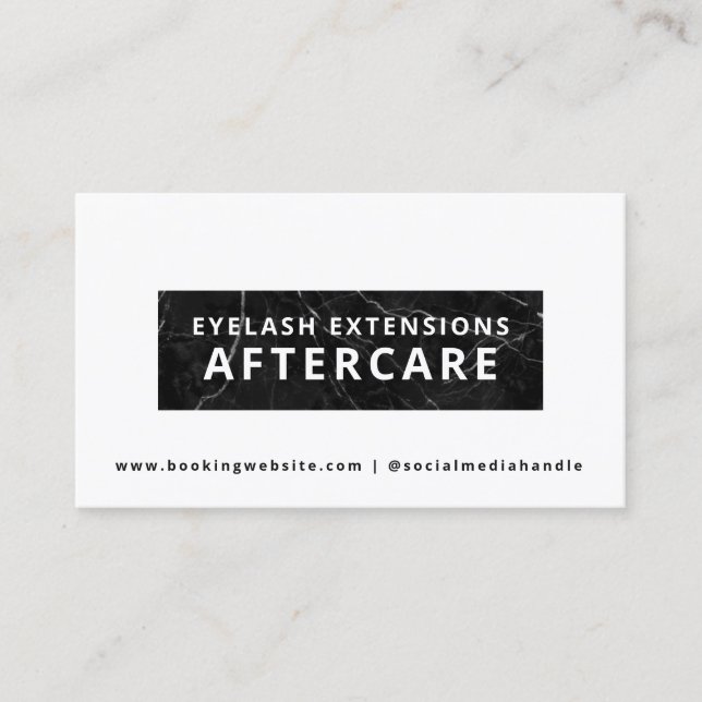 Lash Artist Aftercare Instructions Card (Front)