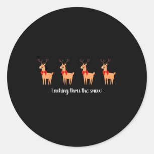 Lash Artist Christmas Reindeer Esthetician Eyelash Classic Round Sticker