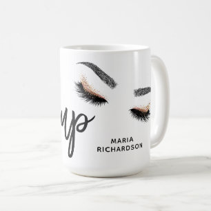 Lash Boss Makeup Eyebrow Eyes Lashes Rose Gold Coffee Mug