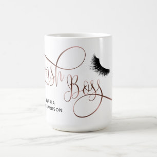 Lash Boss Makeup Eyebrow Eyes Lashes Rose Gold Coffee Mug