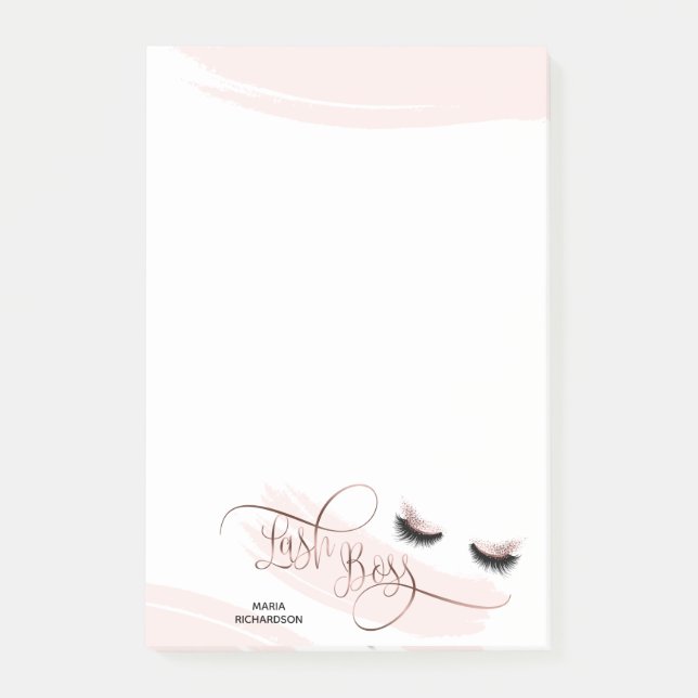 Lash Boss Makeup Eyebrow Eyes Lashes Rose Gold Post-it Notes (Front)