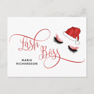 Lash Boss Santa Lashes Christmas Postcard