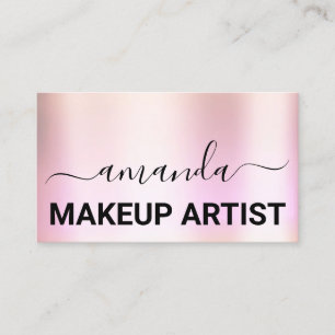 Lash Care Makeup Logo Abstract Rose Minimalism Business Card