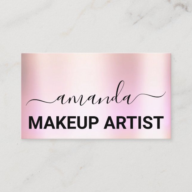 Lash Care Makeup Logo Abstract Rose Minimalism Business Card (Front)