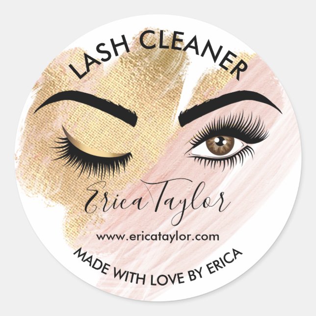 Lash Cleaner Makeup Eyes Beauty salon Classic Roun Classic Round Sticker (Front)