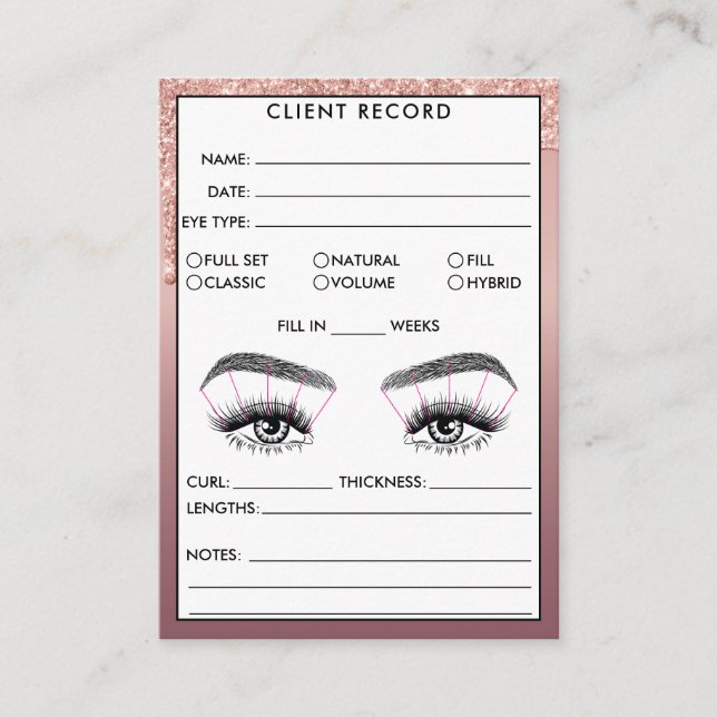 Lash Client Record Add Logo  Business Card (Front)