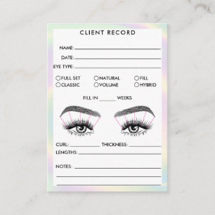 Lash Client Record Add Logo Holograph Business Car Business Card