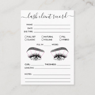 Lash Client Record Add Logo Simple Modern Minimal Business Card