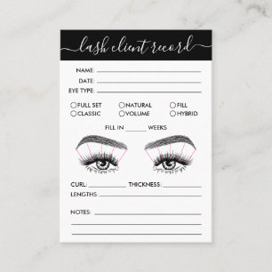 Lash Client Record Add Logo Simple Modern Minimal  Business Card