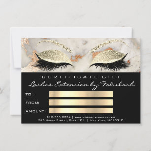 Lash Coral Marble Makeup Black Certificate Gift