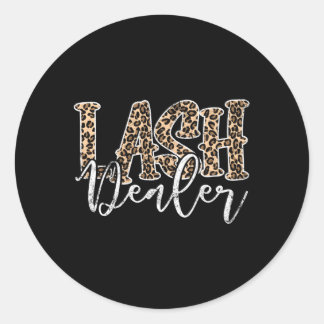 Lash Dealer Lash Tech Eyelash Leopard Lash Classic Round Sticker