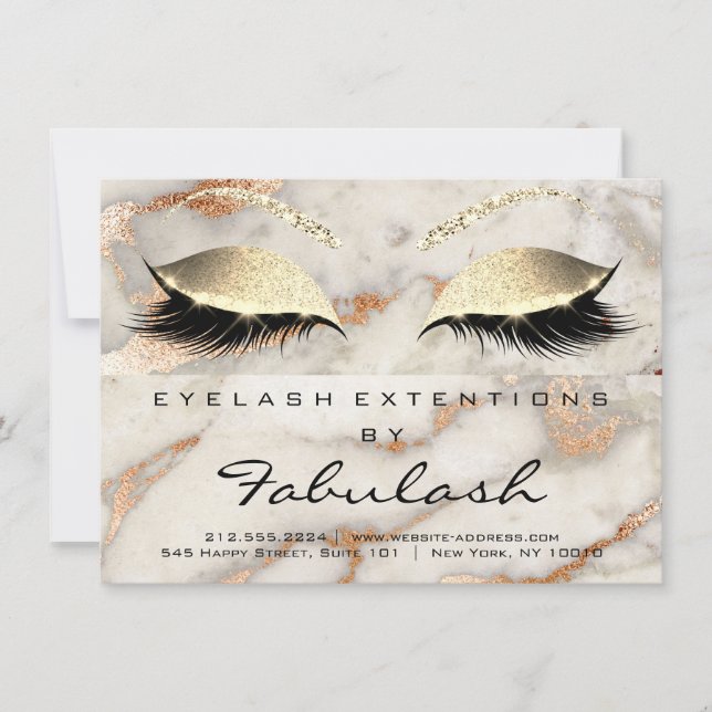 Lash Extension Aftercare Instruction Copper Marbl (Front)