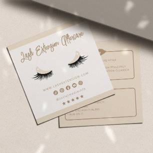 Lash Extension Aftercare Socialmedia Minimalist Square Business Card