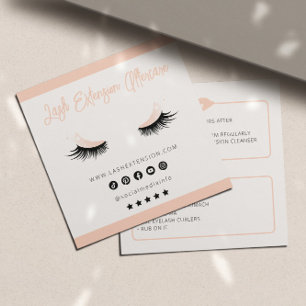 Lash Extension Aftercare Socialmedia Minimalist Square Business Card