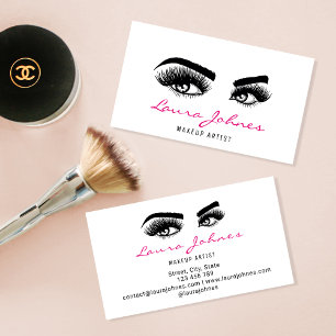 Lash Extension Beautiful Long lashes Makeup artist Business Card