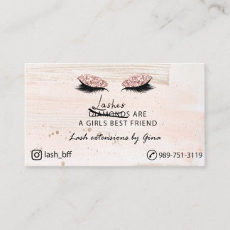 Lash Extension Business Card - Classy Pink