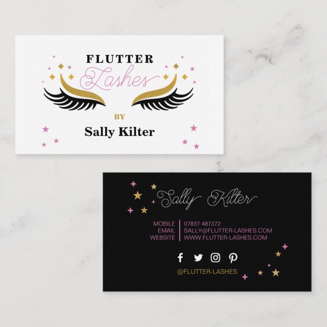 Lash Extension Lashes Beautician Beauty Make Up Business Card (Front/Back)