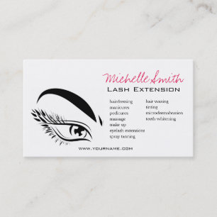 Lash Extension Makeup Artist Black and White Eye  Business Card