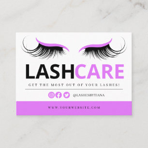 Lash Extensions Aftercare Instructions Business Ca Business Card
