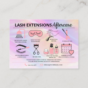 Lash Extensions Aftercare Instructions Business Ca Card