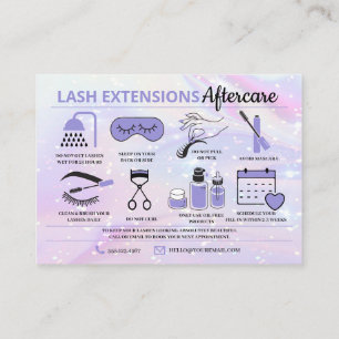 Lash Extensions Aftercare Instructions Business Ca Card