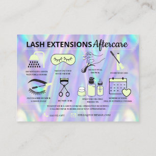 Lash Extensions Aftercare Instructions Business Ca Card