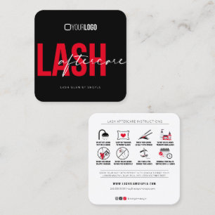 Lash Extensions Aftercare Instructions Square Business Card