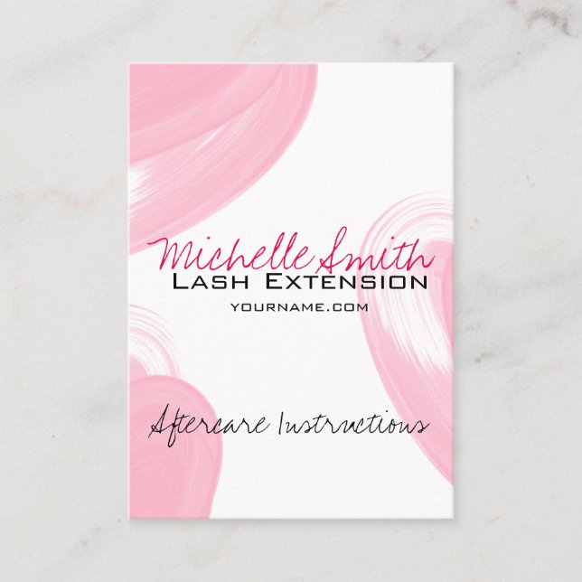 Lash extensions Aftercare Instructions Typography  Appointment Card (Front)
