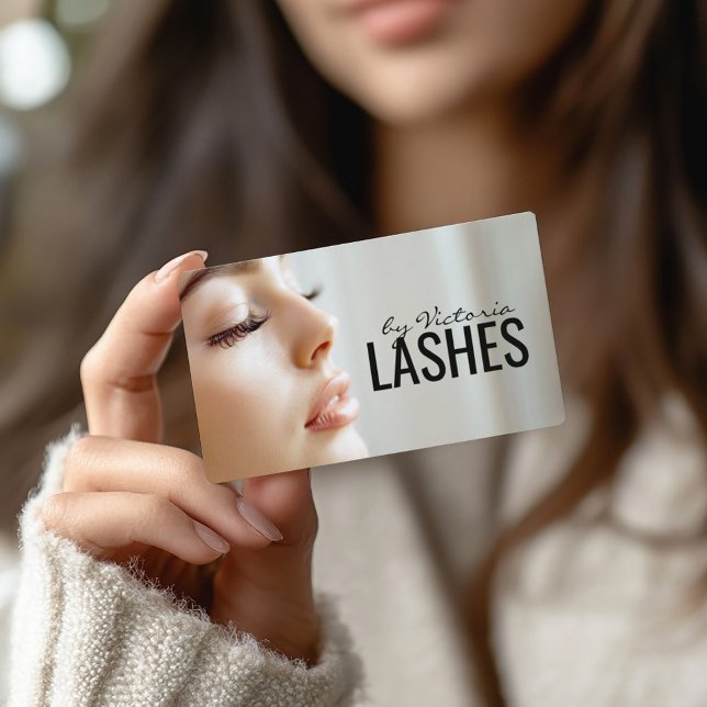 Lash Extensions Eyelash woman profile photo Business Card (Perfect for business)