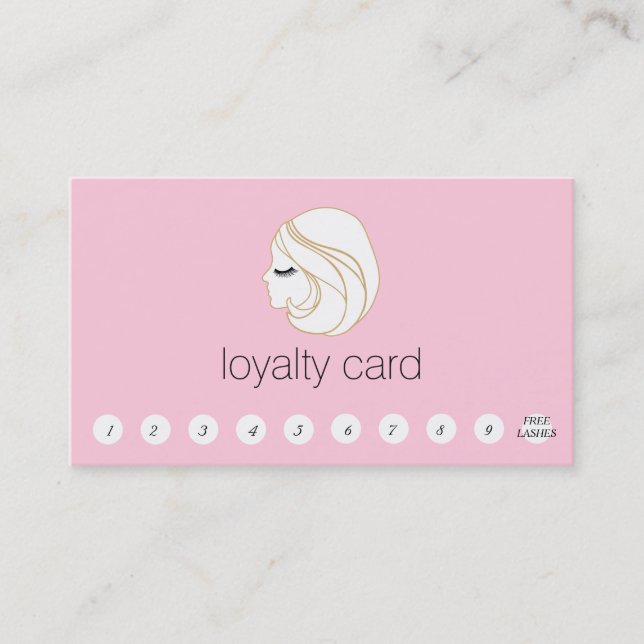 Lash EyeLash Extensions Customer Loyalty 10 Punch Card (Front)