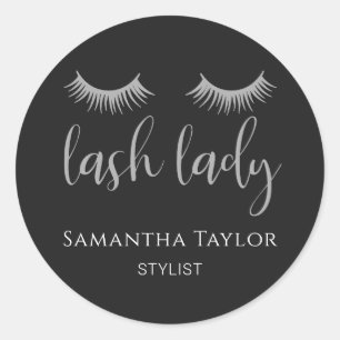 Lash Lady Lashes Stylist Classic Round Sticker