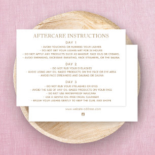 Lash Lift and Tinting Aftercare Instructions Business Card