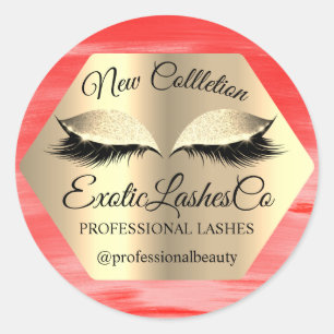 Lash Packaging Makeup Artist Gold Eyes Painted Classic Round Sticker