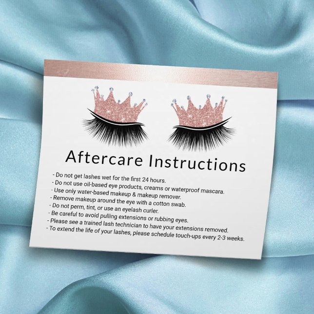 Lash Queen Eyelash Extensions Rose Gold Aftercare Flyer (Creator Uploaded)