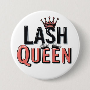 Lash Queen Funny Eye Lashes Make Up 7.5 Cm Round Badge