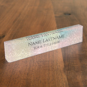Lash Salon Makeup Artist Holograph Pastels Nameplate