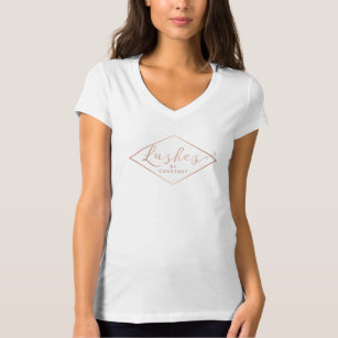 Lash Salon White/Rose Gold Personalised T-Shirt