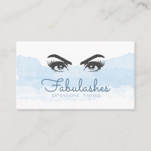Lash Services Makeup Artist Beauty Blue Watercolor Business Card
