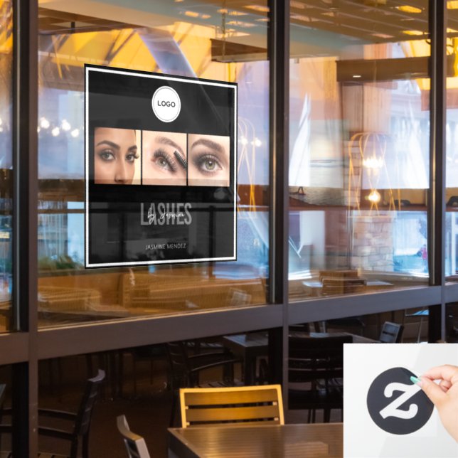Lash Studio Elegant Photo Collage Logo  (Restaurant Window)