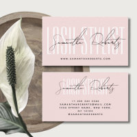 Lash stylist modern typography blush pink