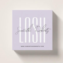 Lash stylist modern typography script lilac square