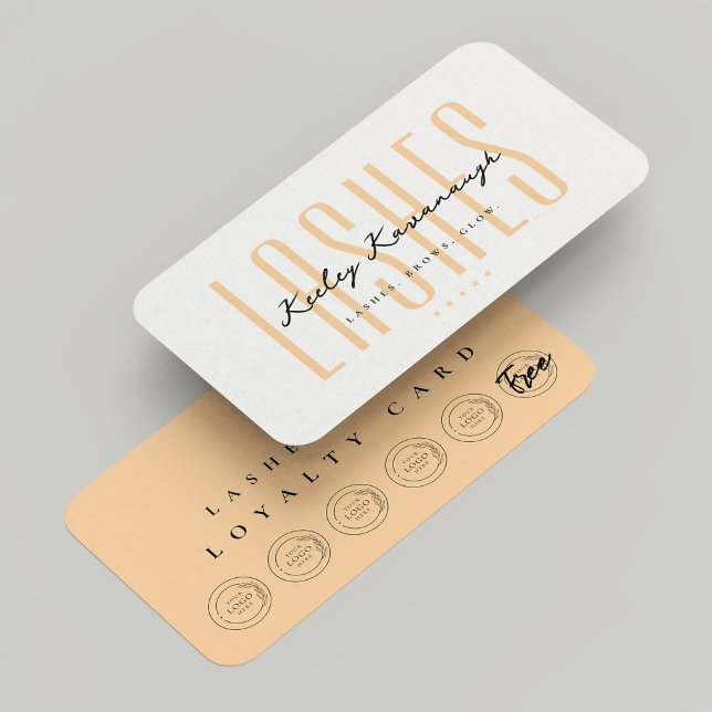  Lash Tech Beauty Peach Caramel Punch Loyalty Card (Creator Uploaded)