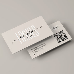 Lash Tech Brow Artist Elegant Sand Business Card