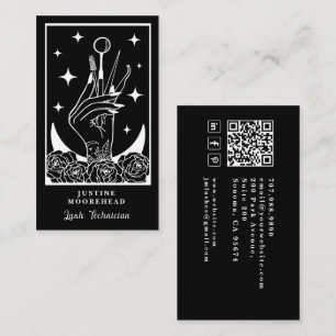 Lash Tech Tarot Card Black Business Card