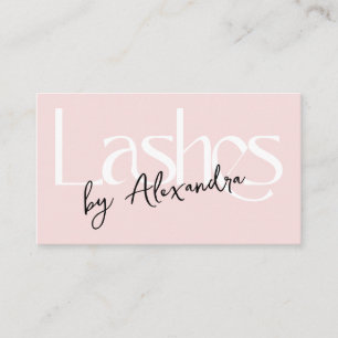 Lash Technician Blush Pink Modern Typography Business Card